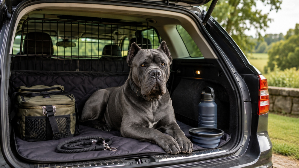 C&oacute;mo preparar el coche para viajar con un Cane Corso