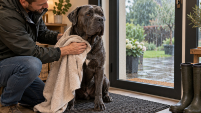Cómo secar bien a tu Cane Corso después de un paseo bajo la lluvia