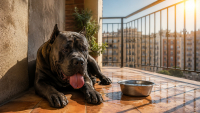 Los peligros de dejar a un Cane Corso en verano en el balcón